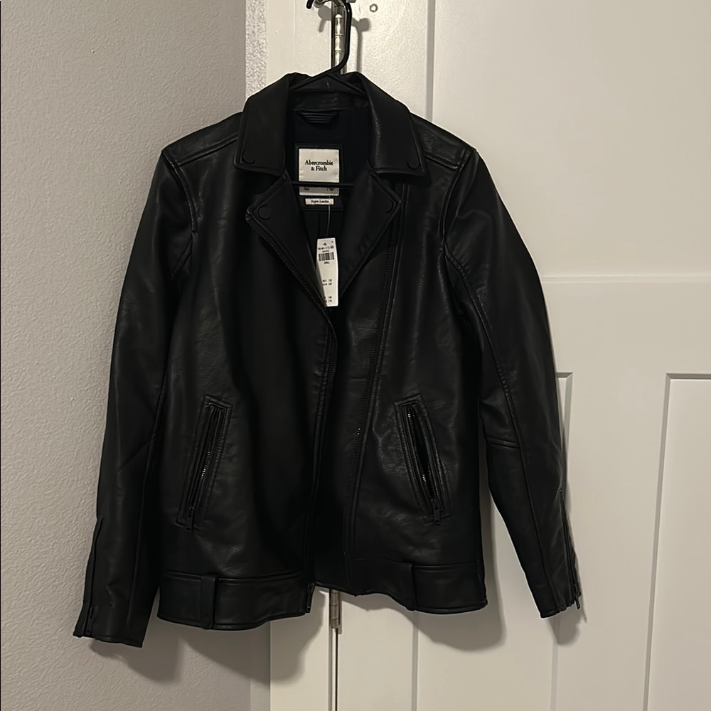 Abercrombie & Fitch Black Vegan Leather Jacket